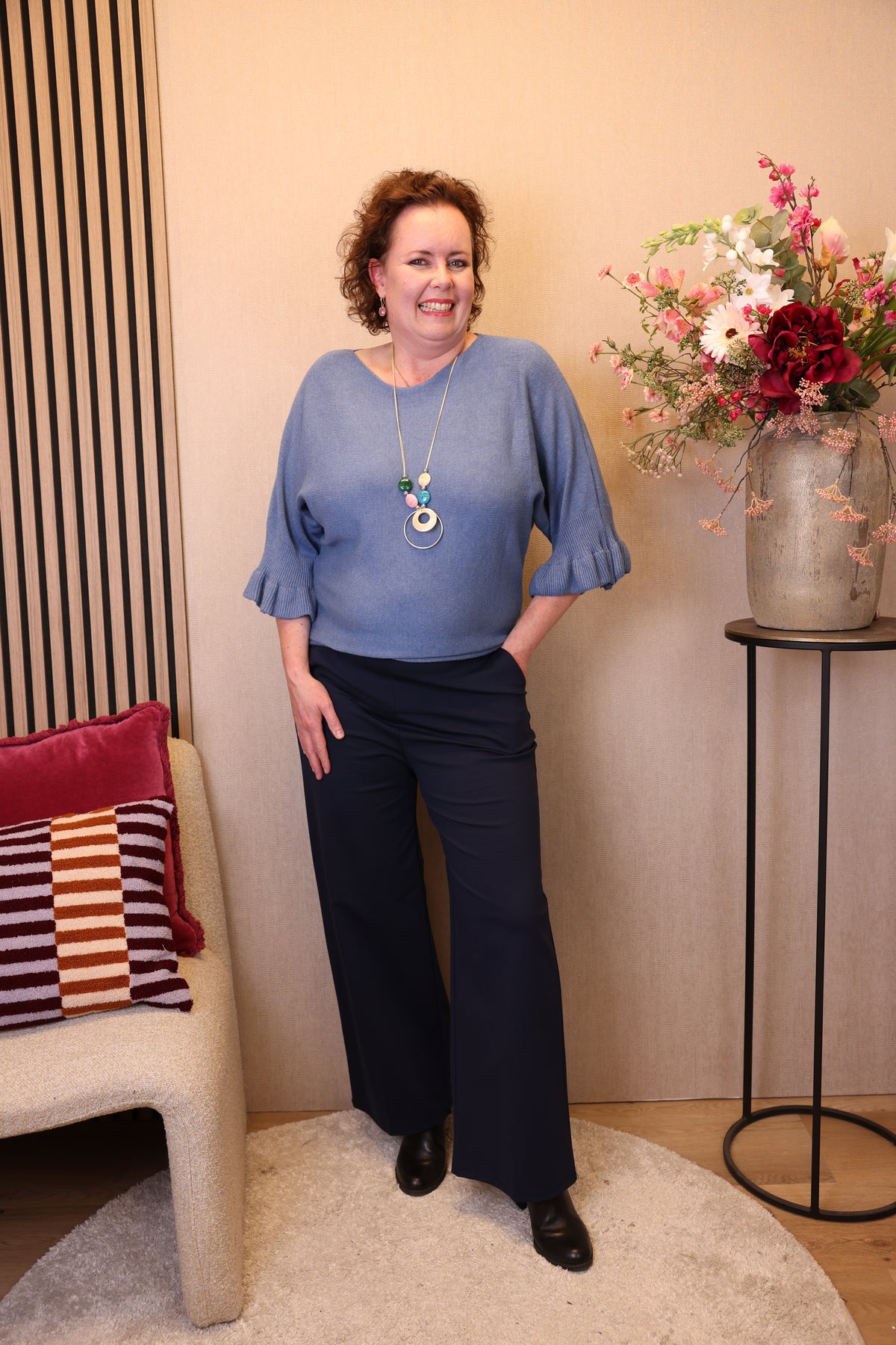 Elza | Trui oceaan blauw + gratis ketting