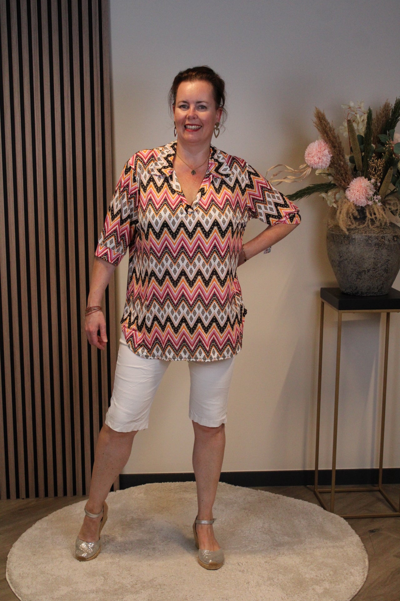 Lyra | Blouse met kraagje zwart 38 t/m 48