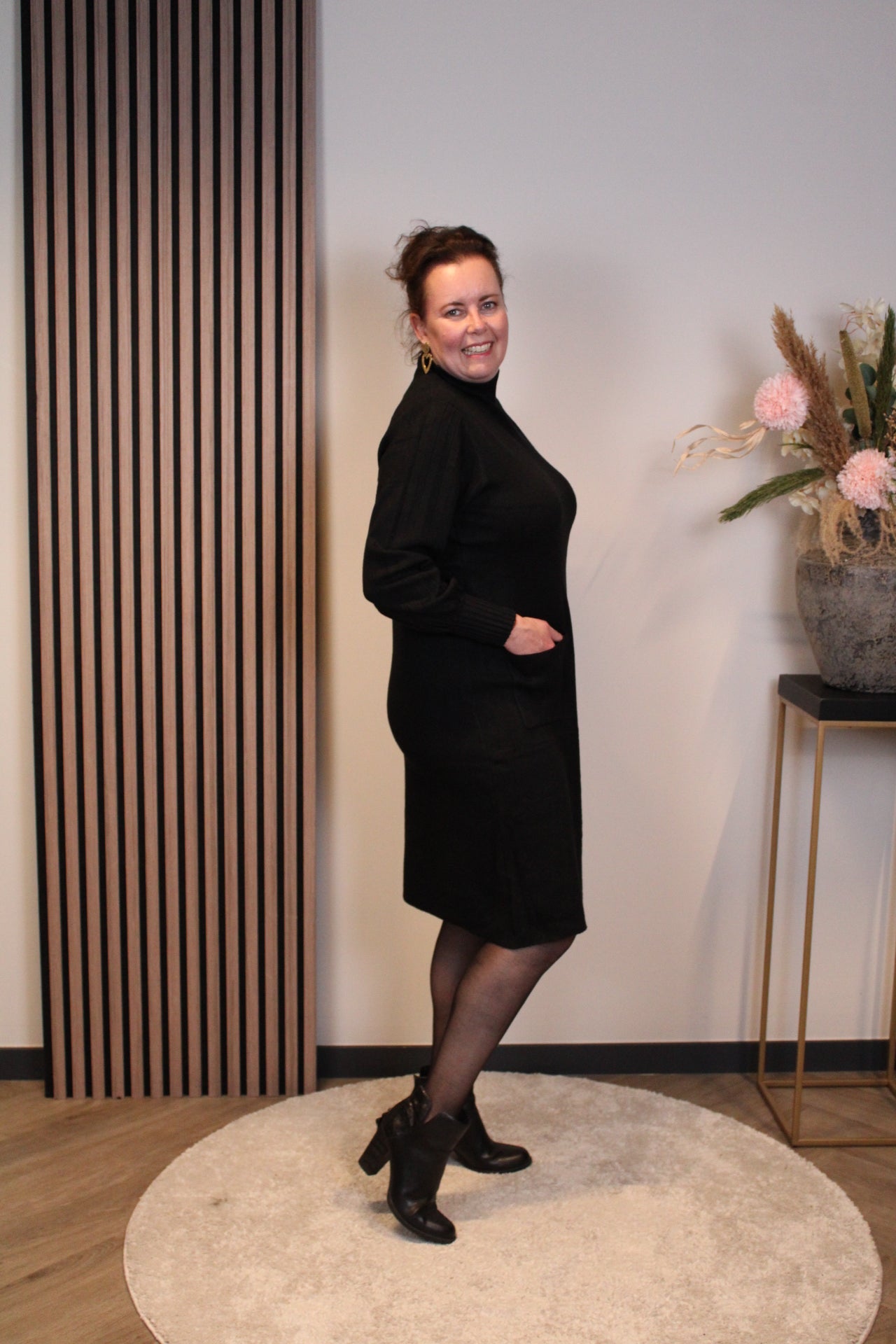 Elara | Gebreide jurk zwart 38 t/m 42