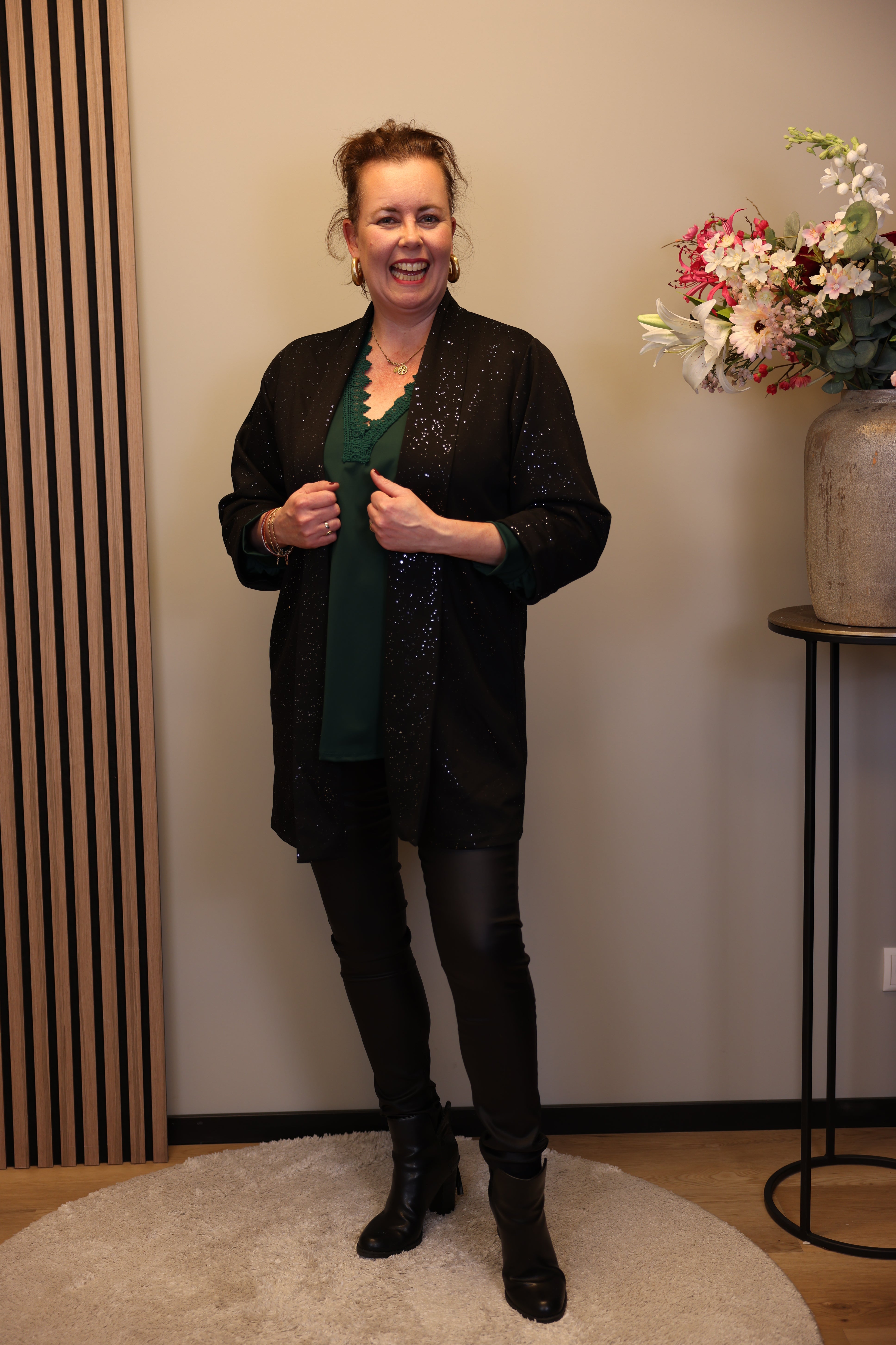 Kiana | Glitter vest zwart