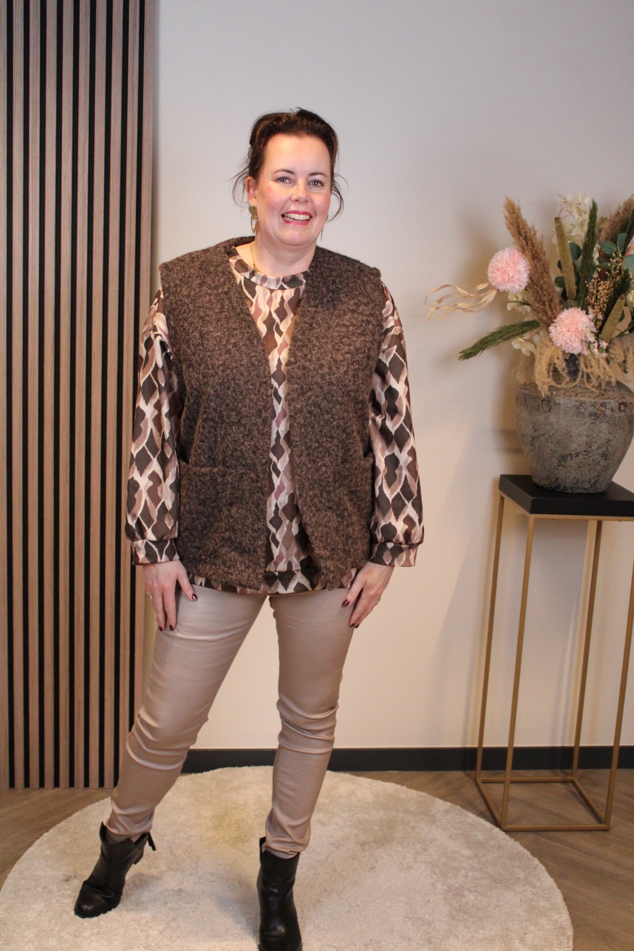 Luna | Gilet bruin 44 t/m 48