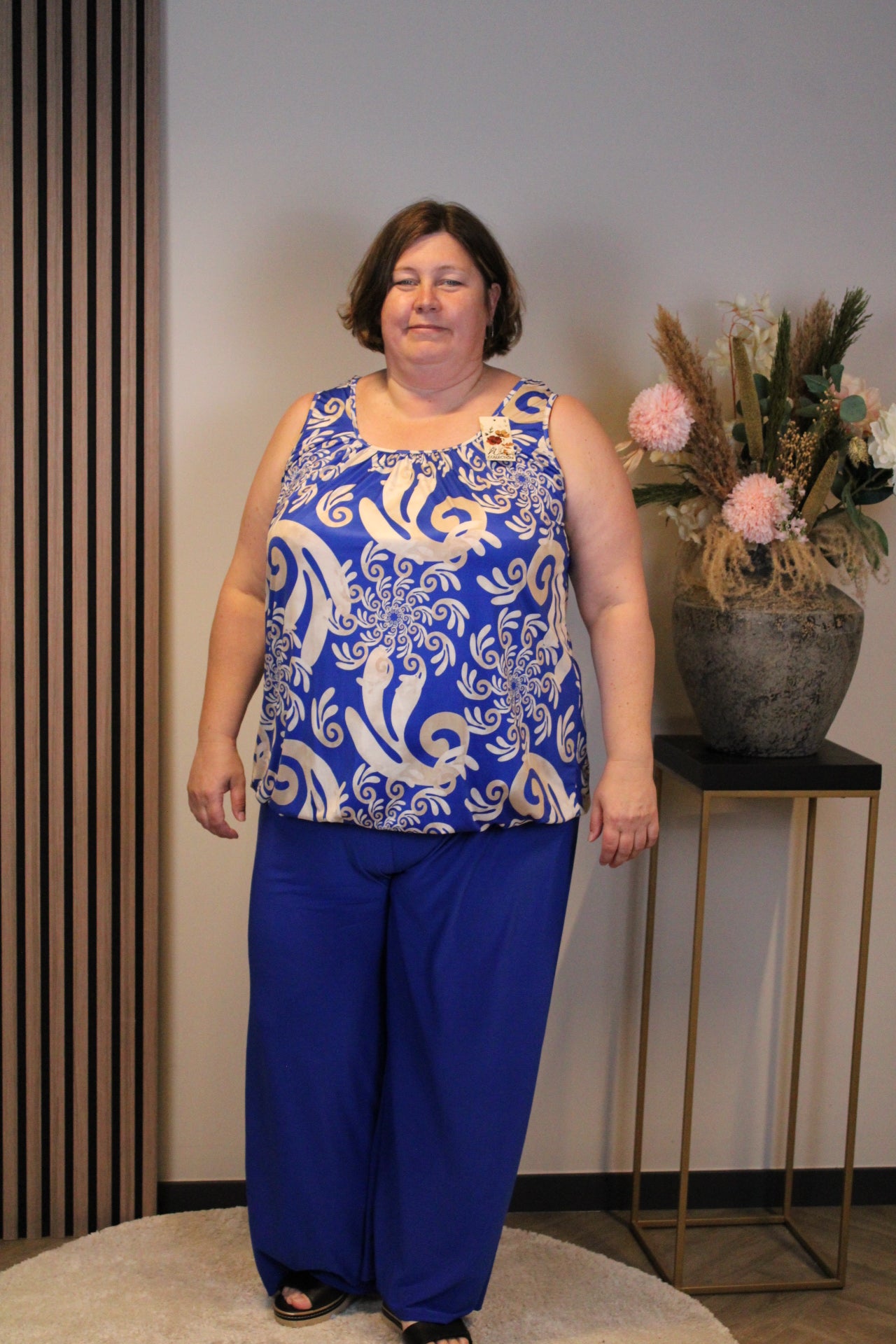 Sam | top blauw 52 t/m 58