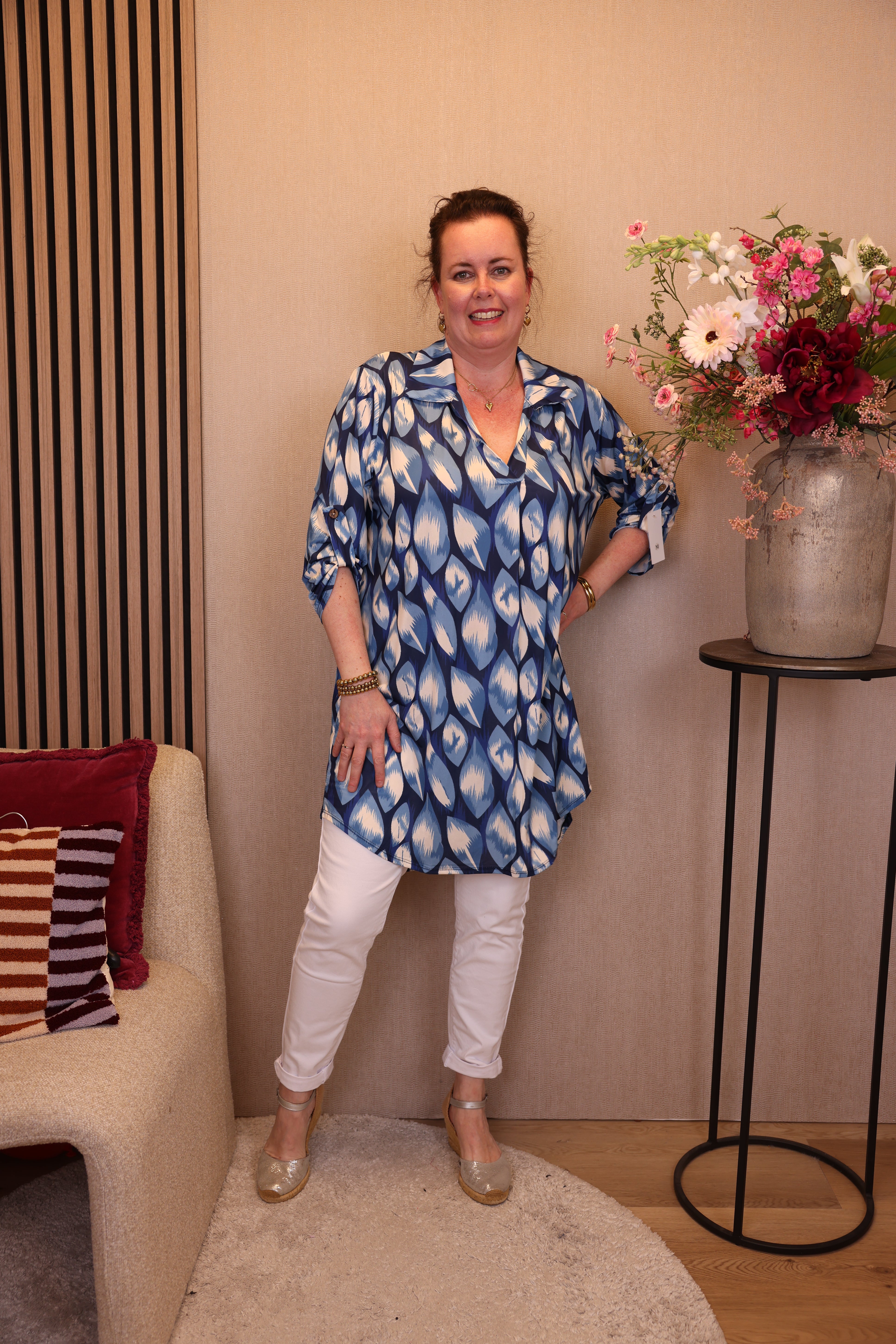 Brenda | Tuniek navy met kraagje