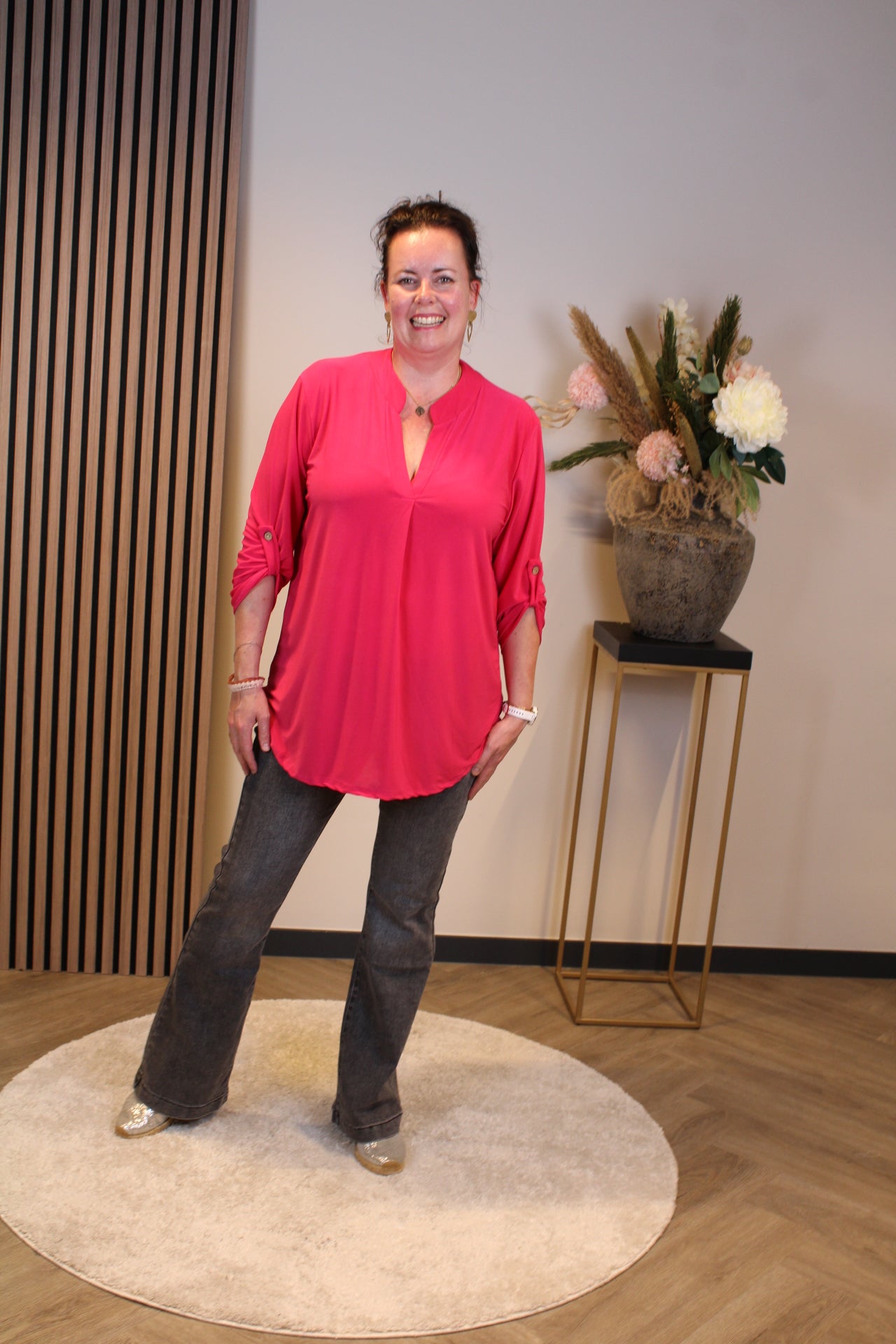 Mara | Blouse roze lange mouw 38 t/m 48