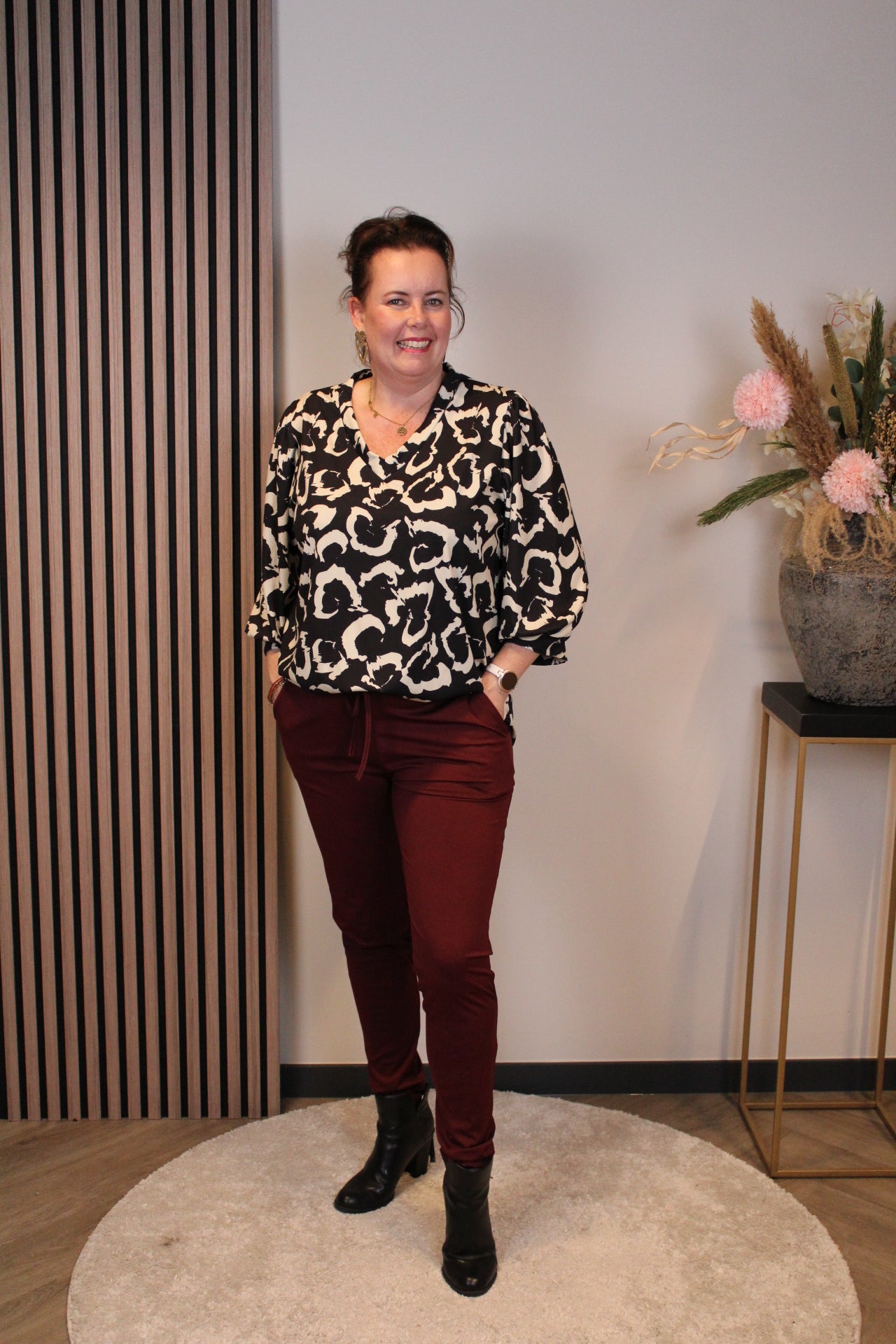 Rose | Broek bordeaux 44 t/m 46