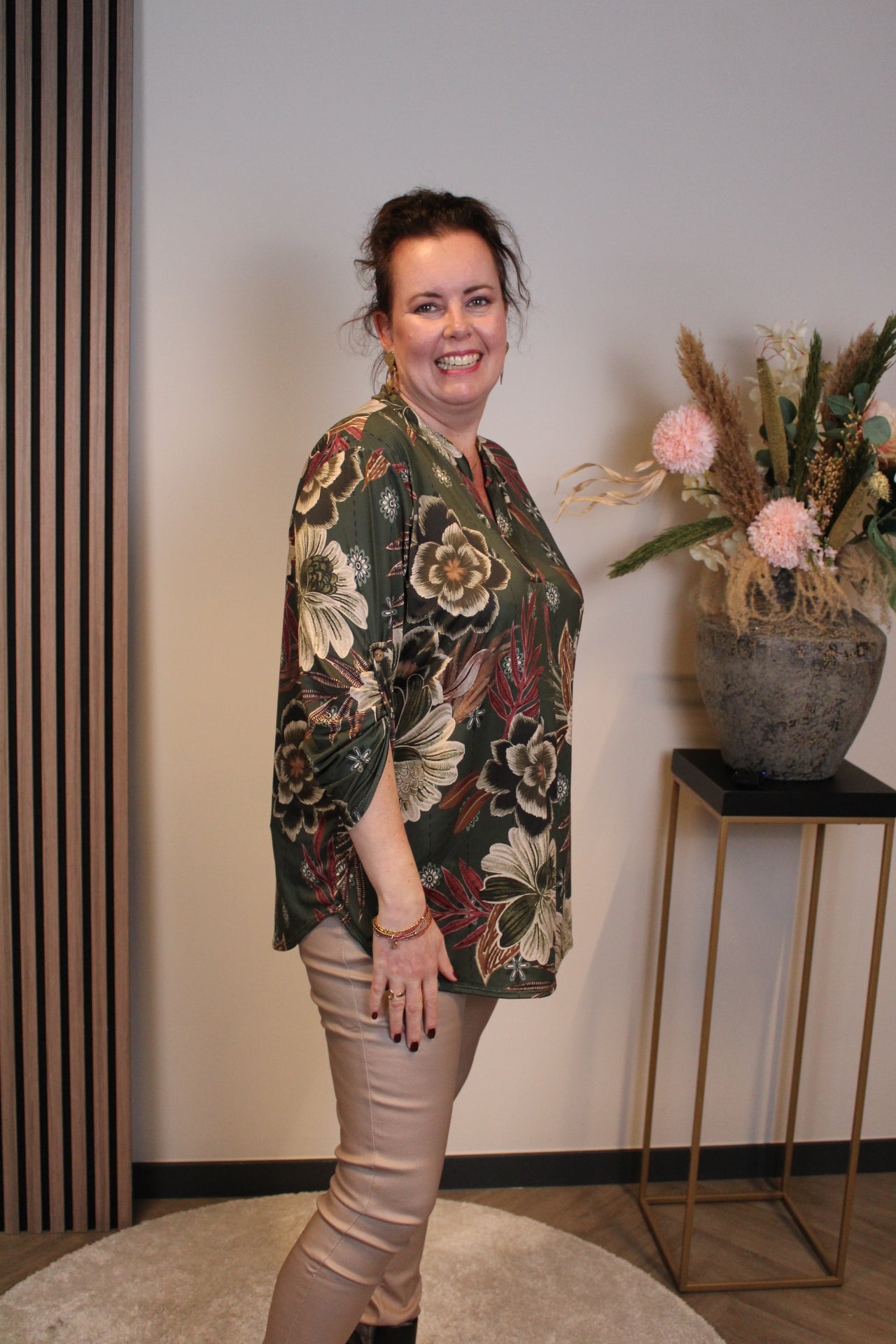 Zelma | Blouse groen lange mouw 38 t/m 48