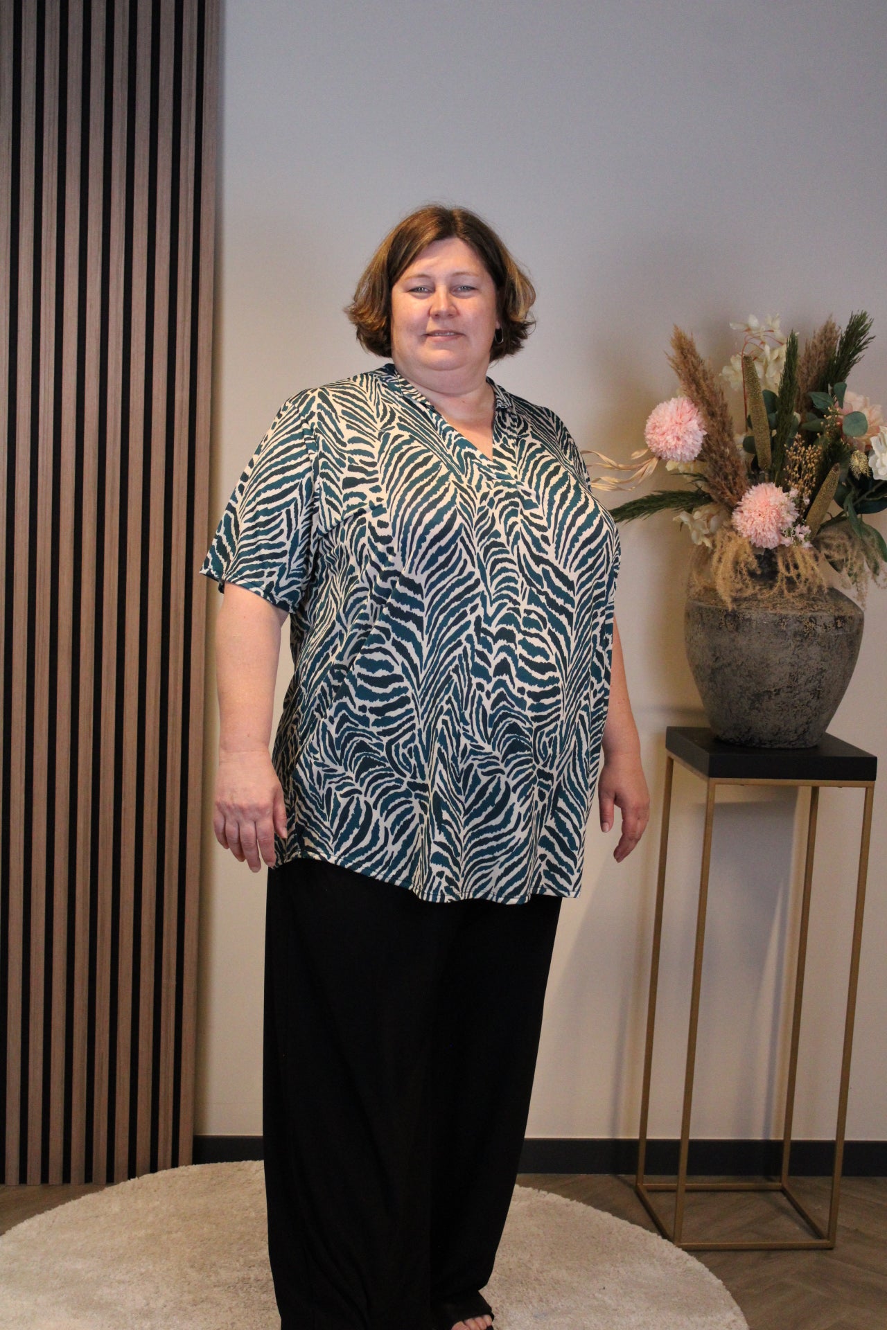 Saskia | Blouse korte mouw 52 t/m 58