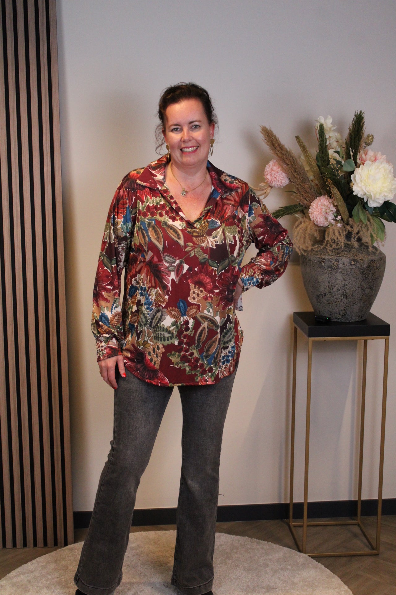 Helena | Blouse roze met kraagje 38 t/m 48