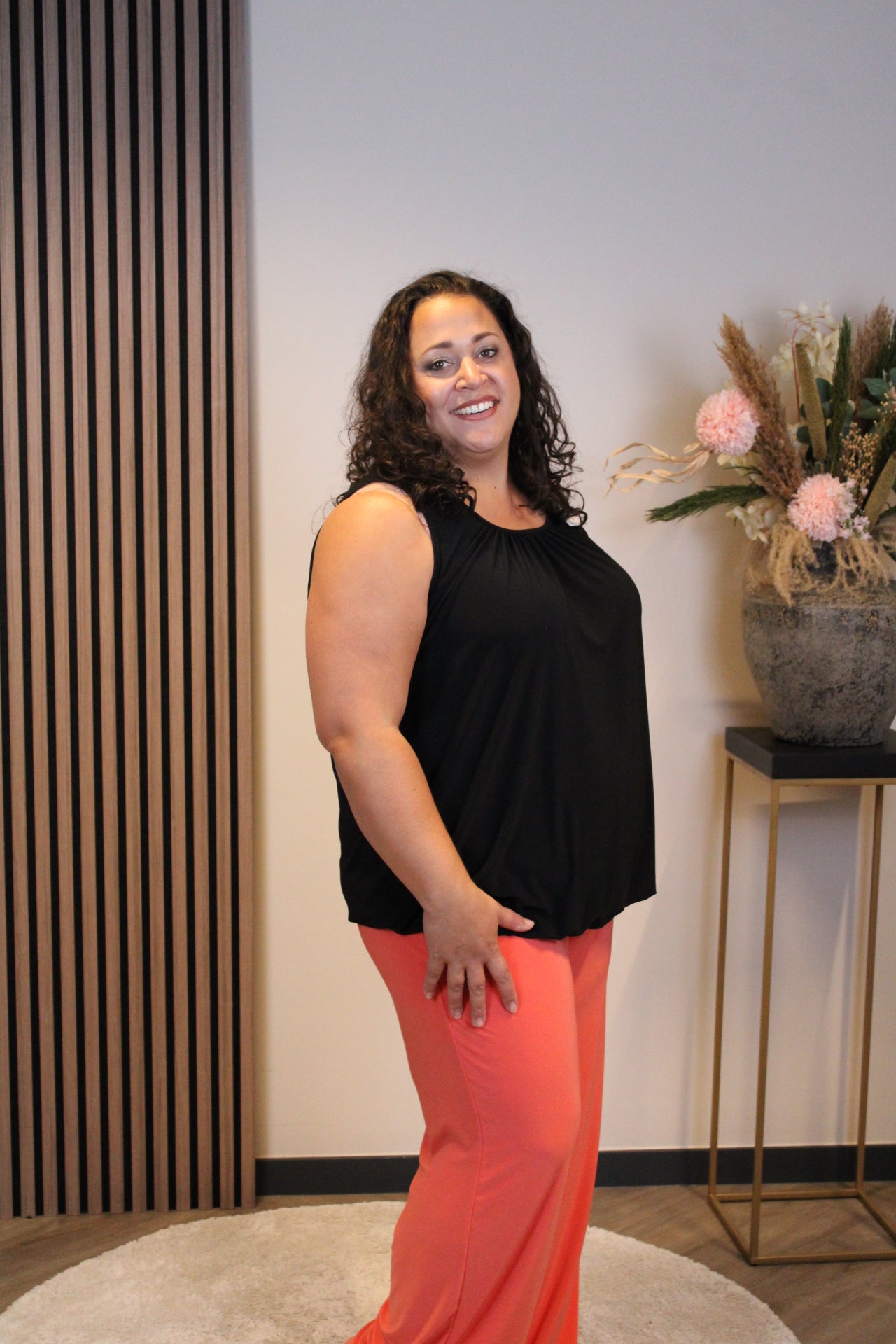 Yara | Ballon top zwart