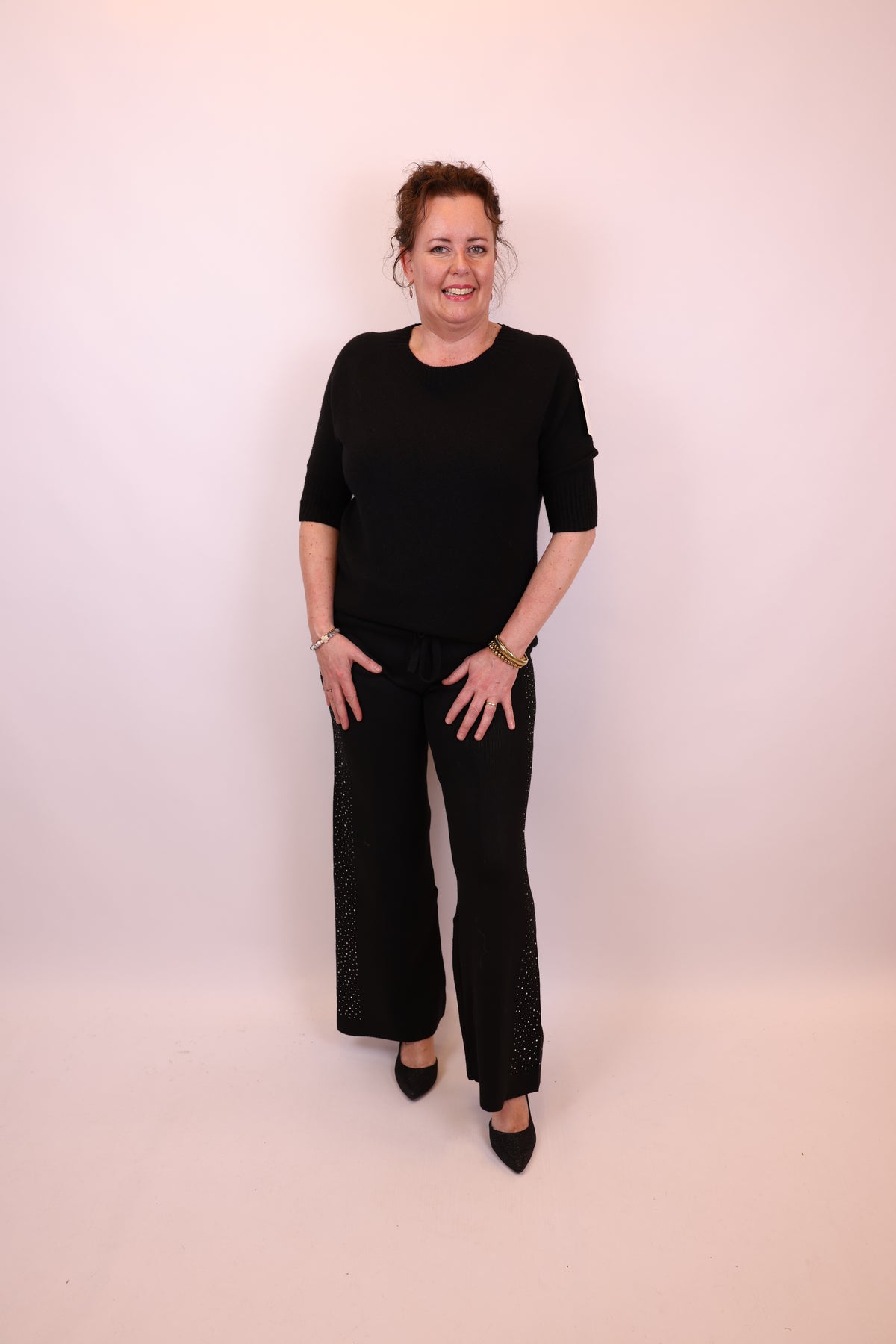 Lise | Broek zwart glitter