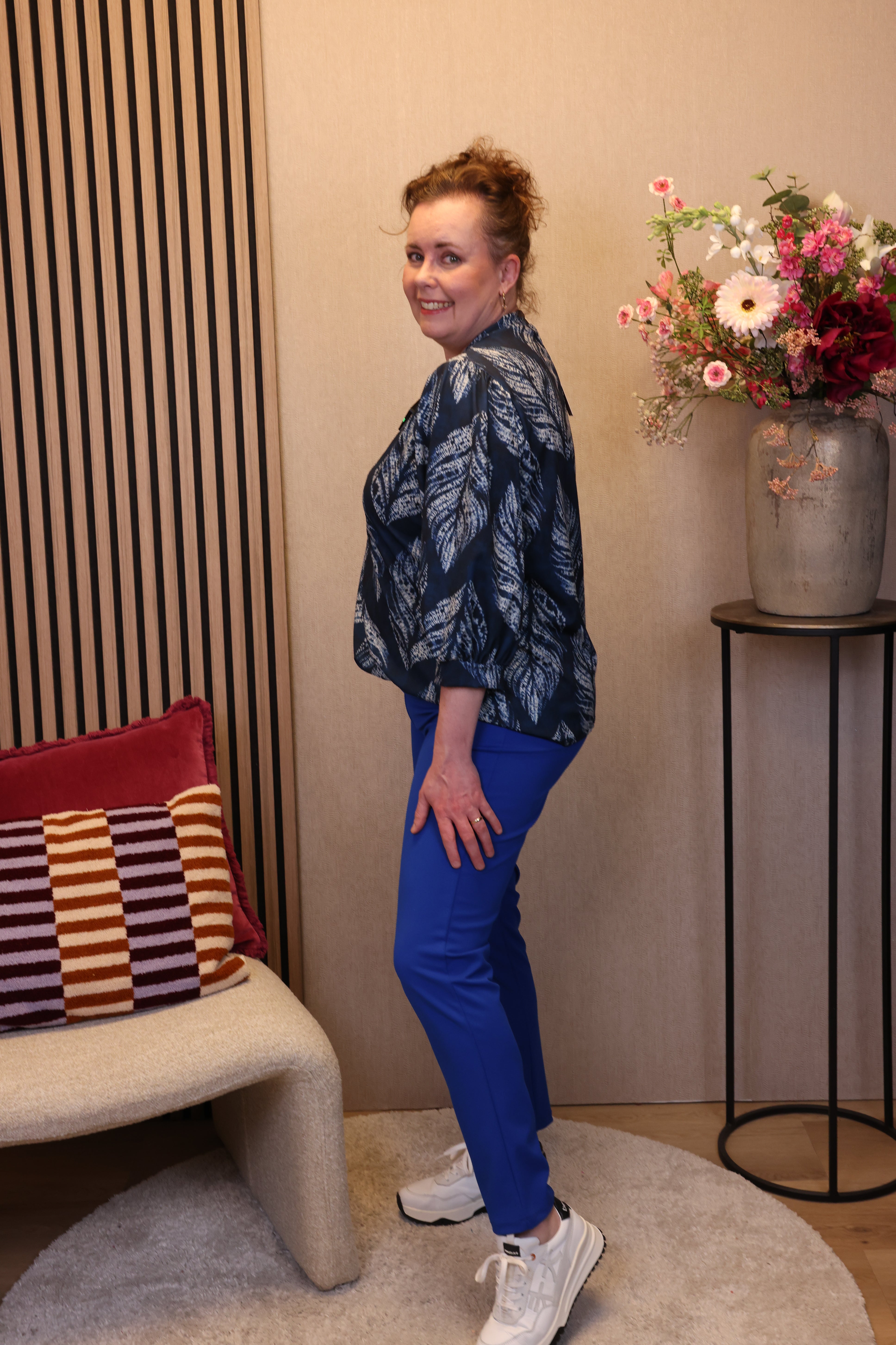 Lilly | Broek kobalt viscose