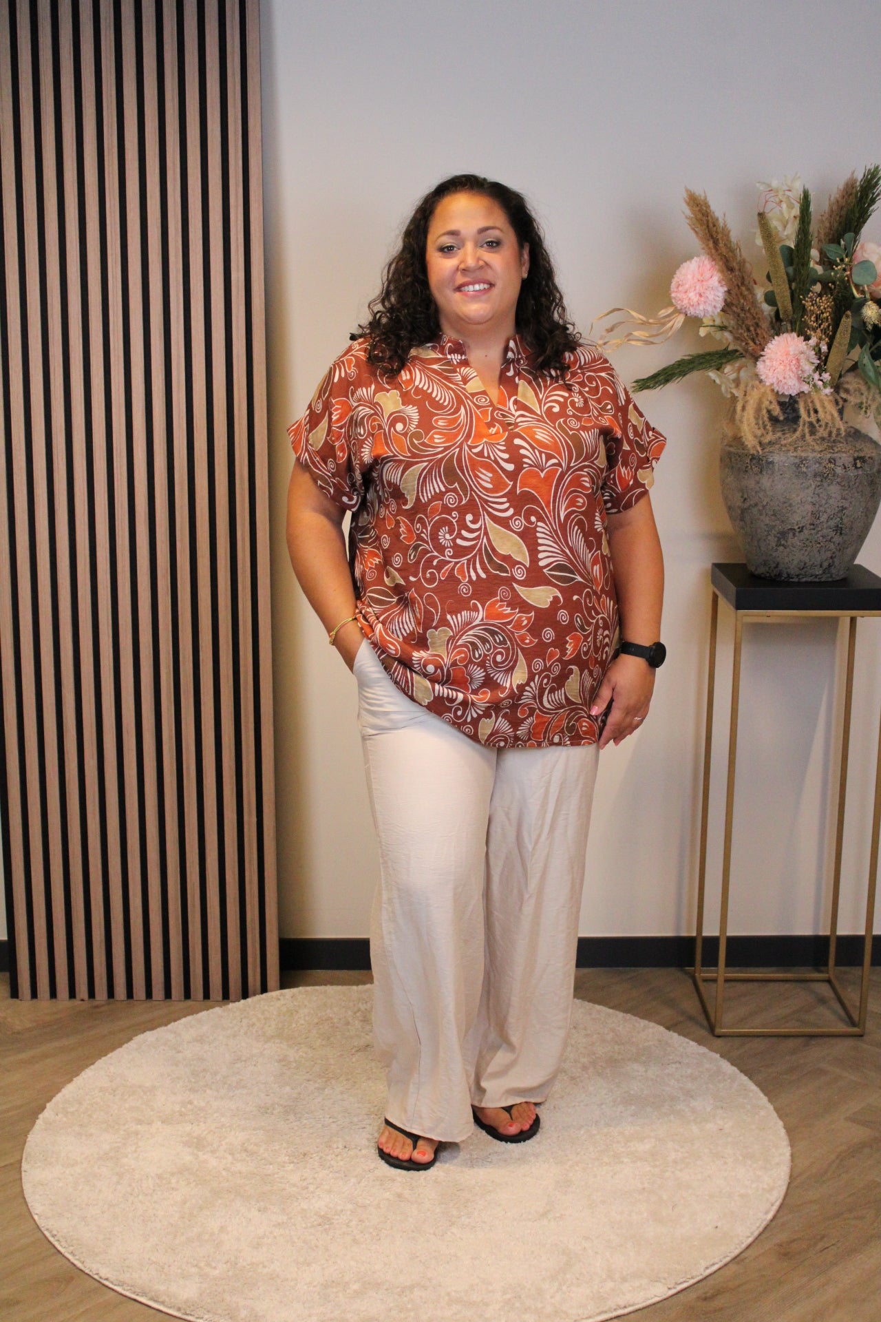 Linda | Top roest bruin viscose