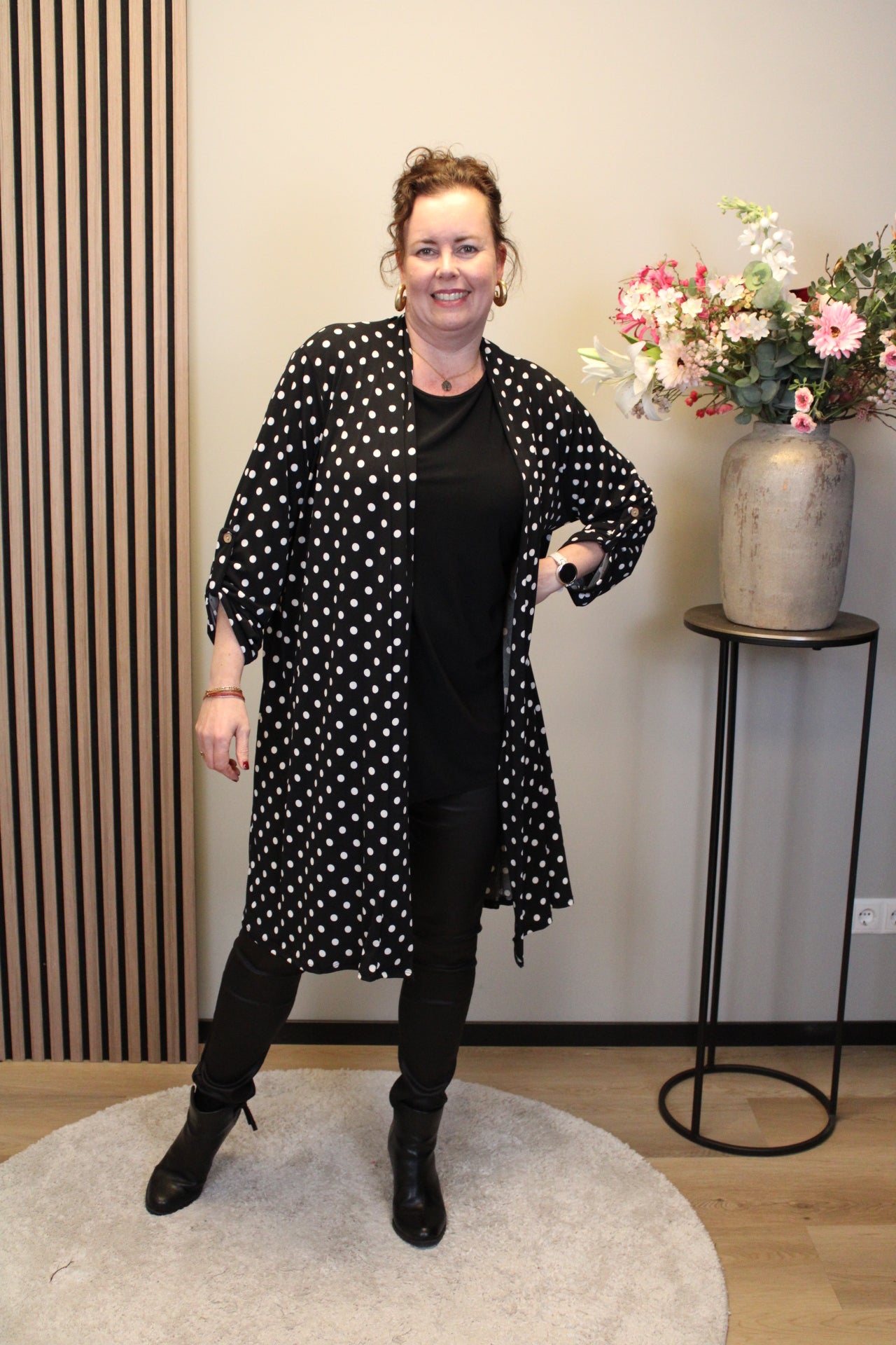 Ivonne | Dun vestje lang stippen 38 t/m 48