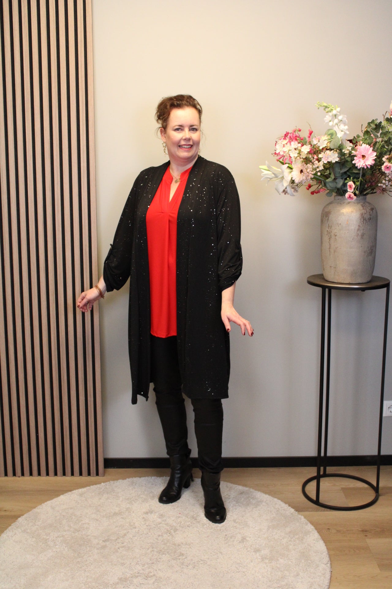 Lauren | glitter vest zwart 52 t/m 58