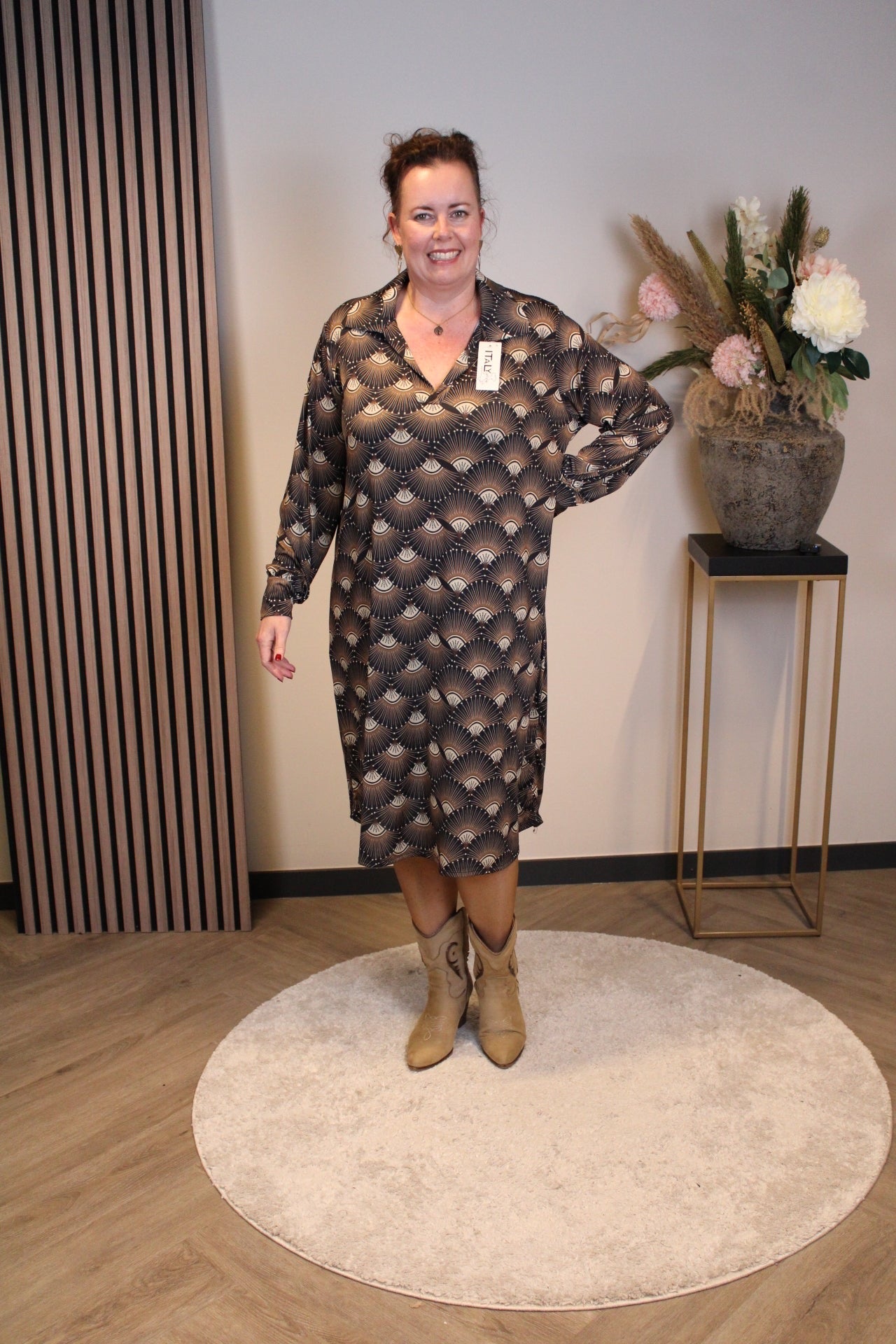 Belinda | Jurk zwart met kraagje 46 t/m 50