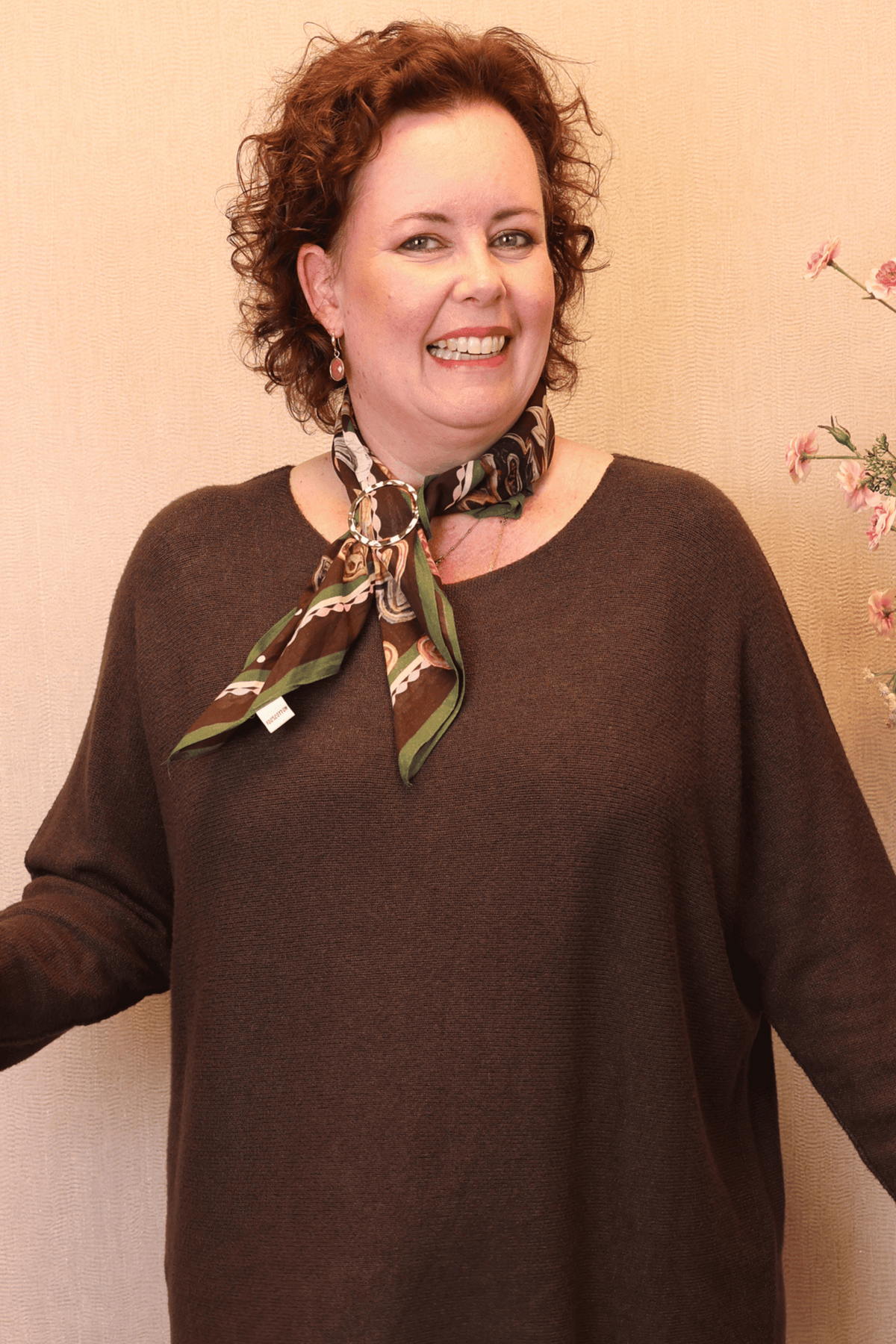 Olivia | Sjaal bruin/groen