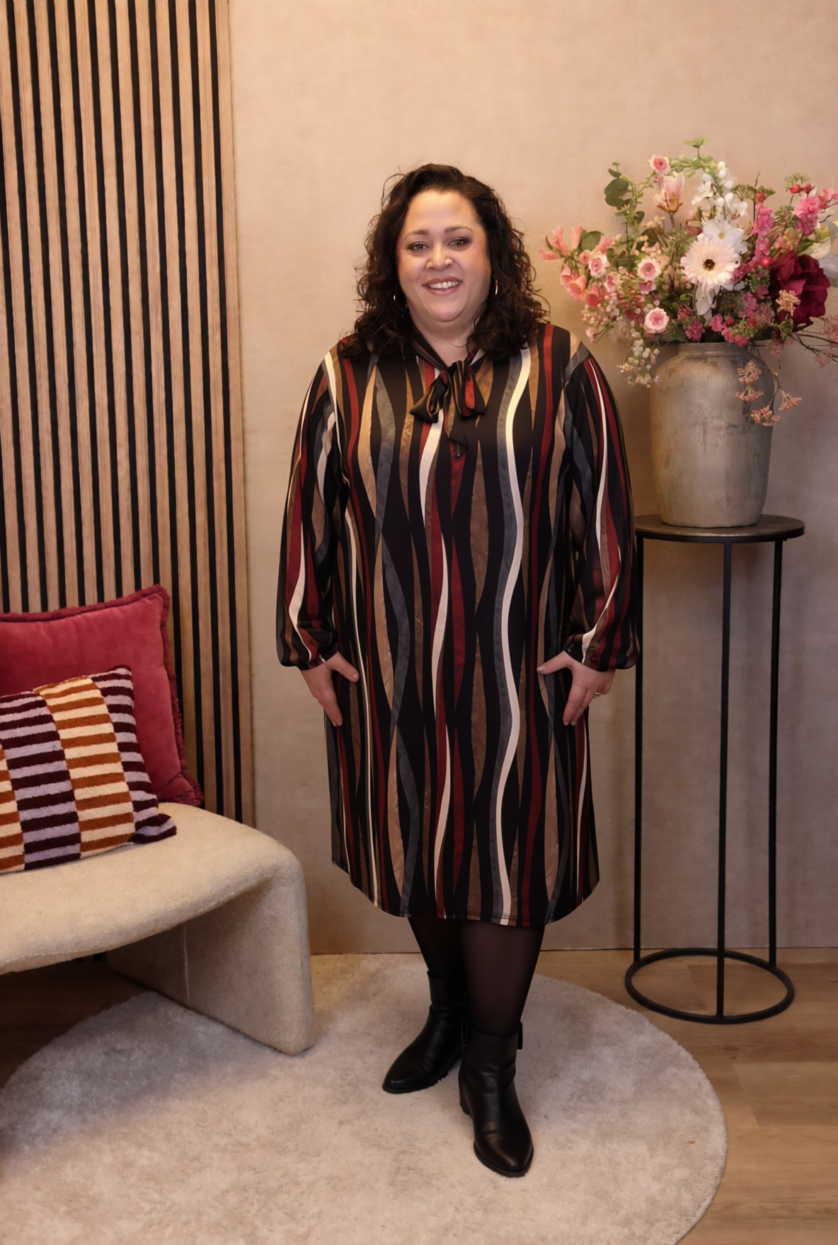 Annelie | Jurk zwart met strik