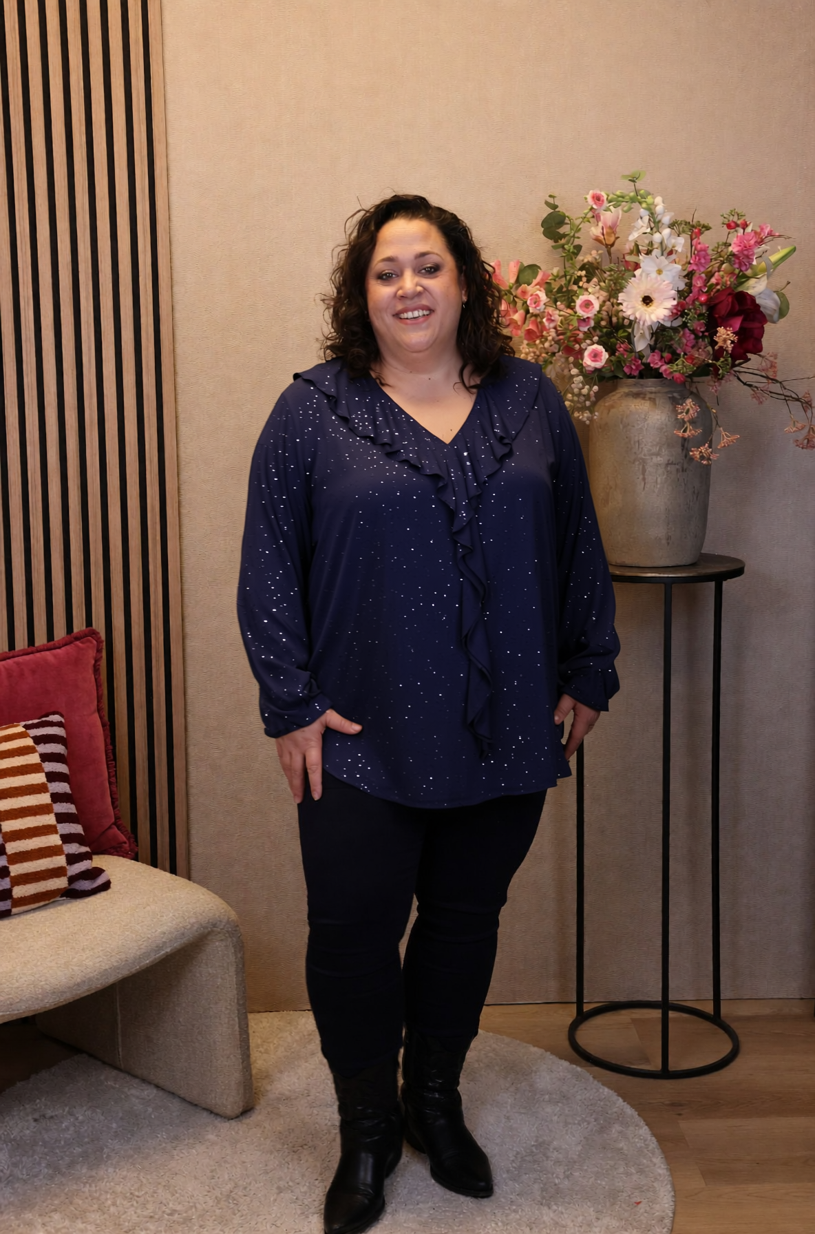 Sabine | Glitter blouse navy