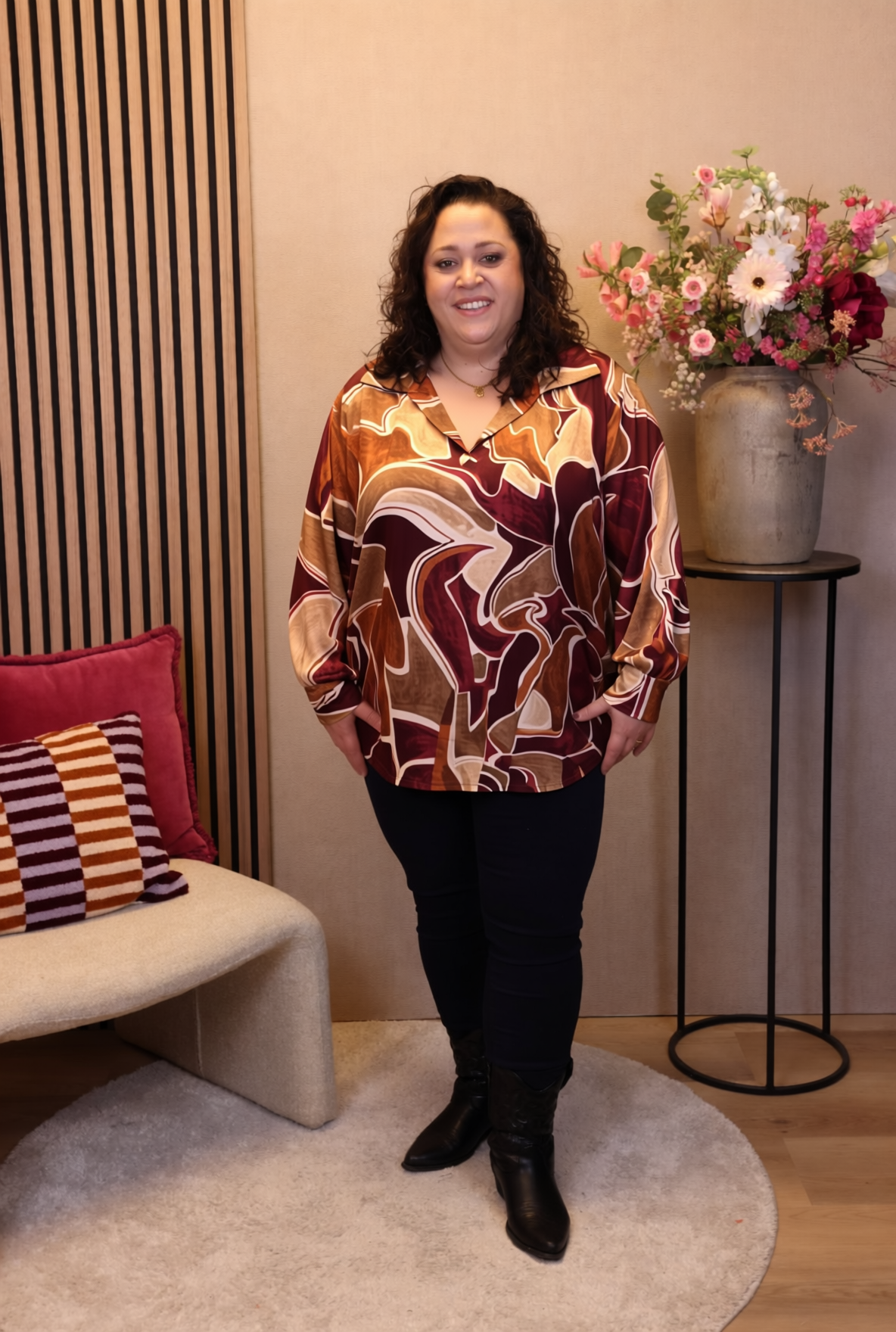 Sabrine | Blouse roze met kraagje