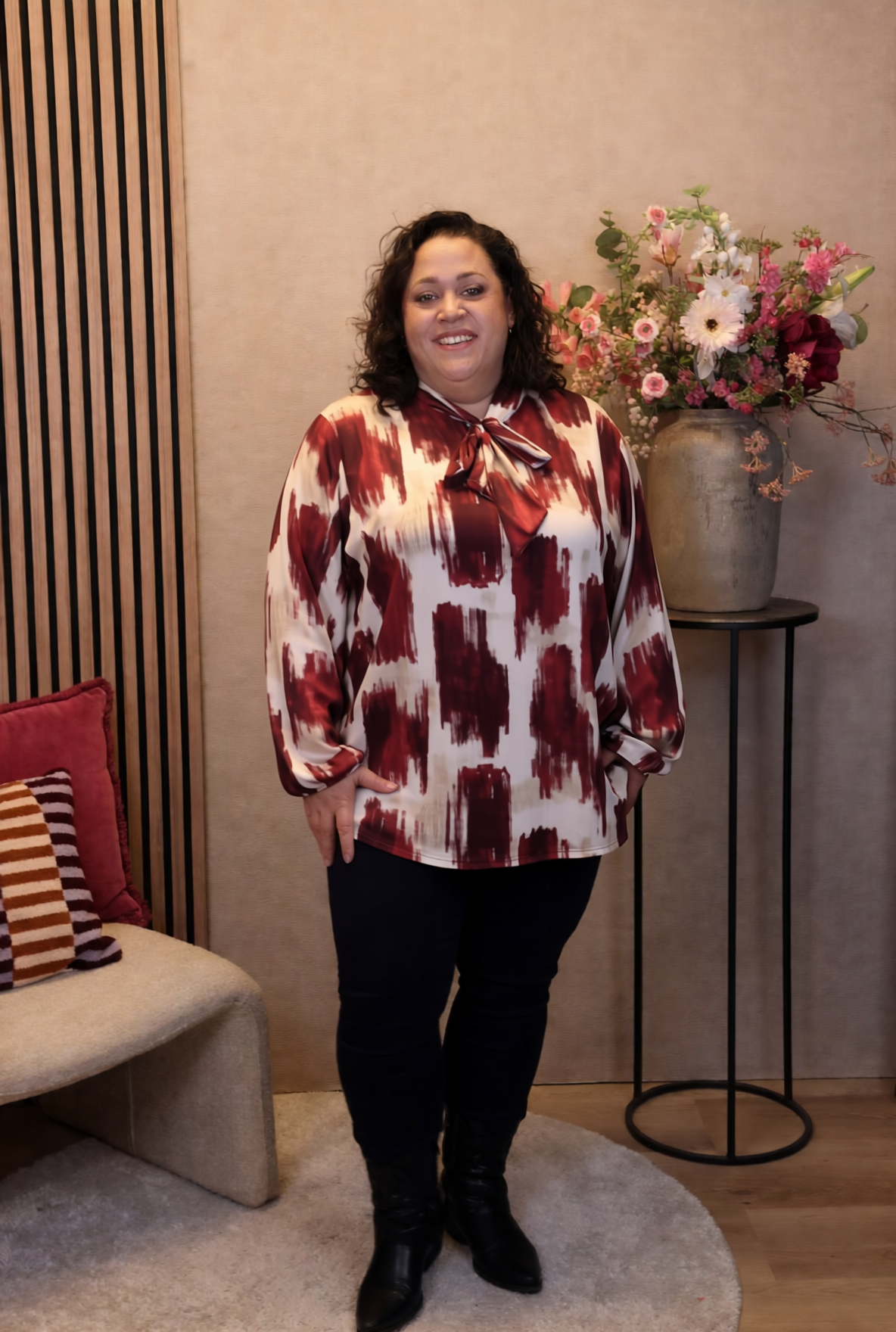 Molly | Blouse rood met strik