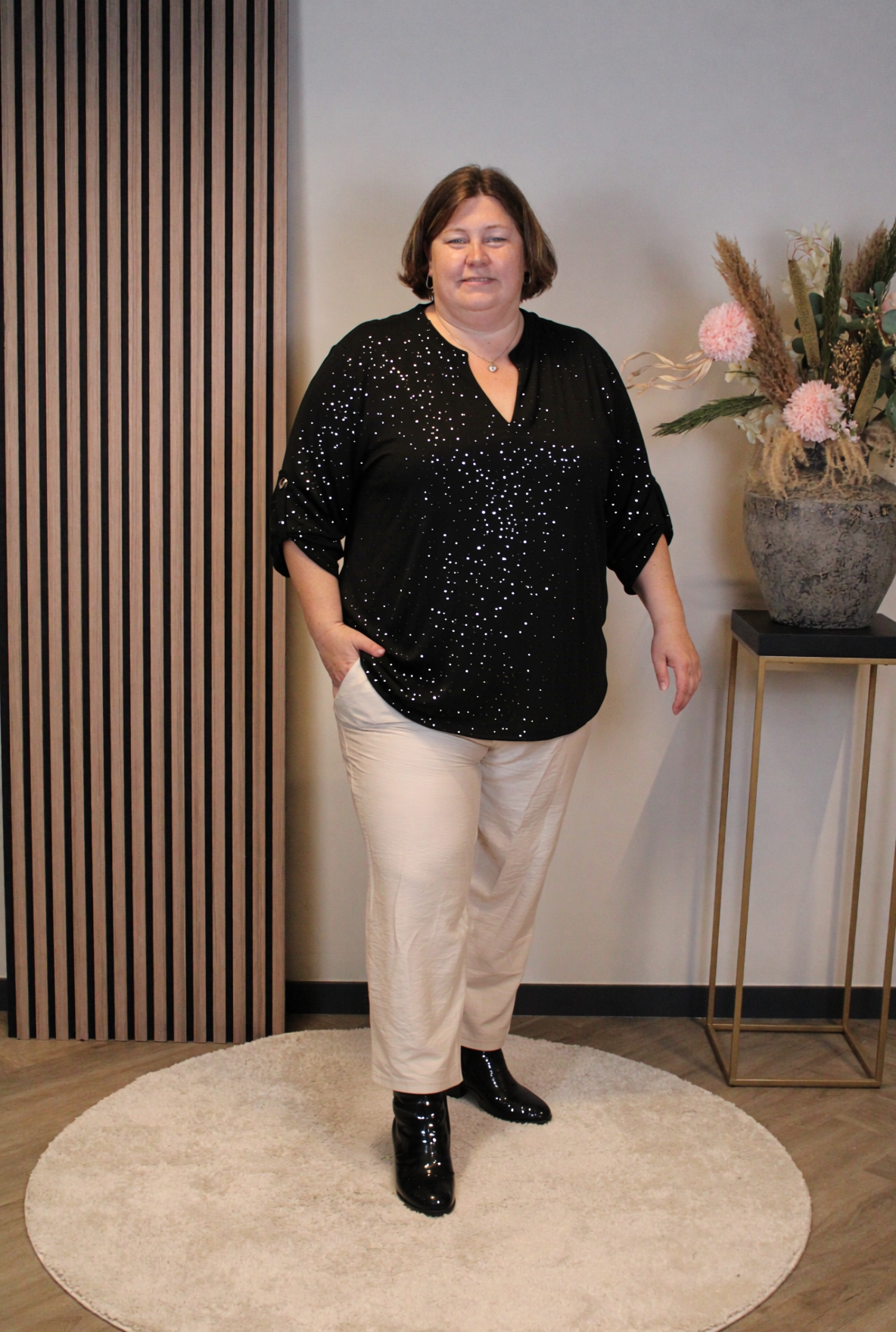 Mieke | Glitter blouse zwart