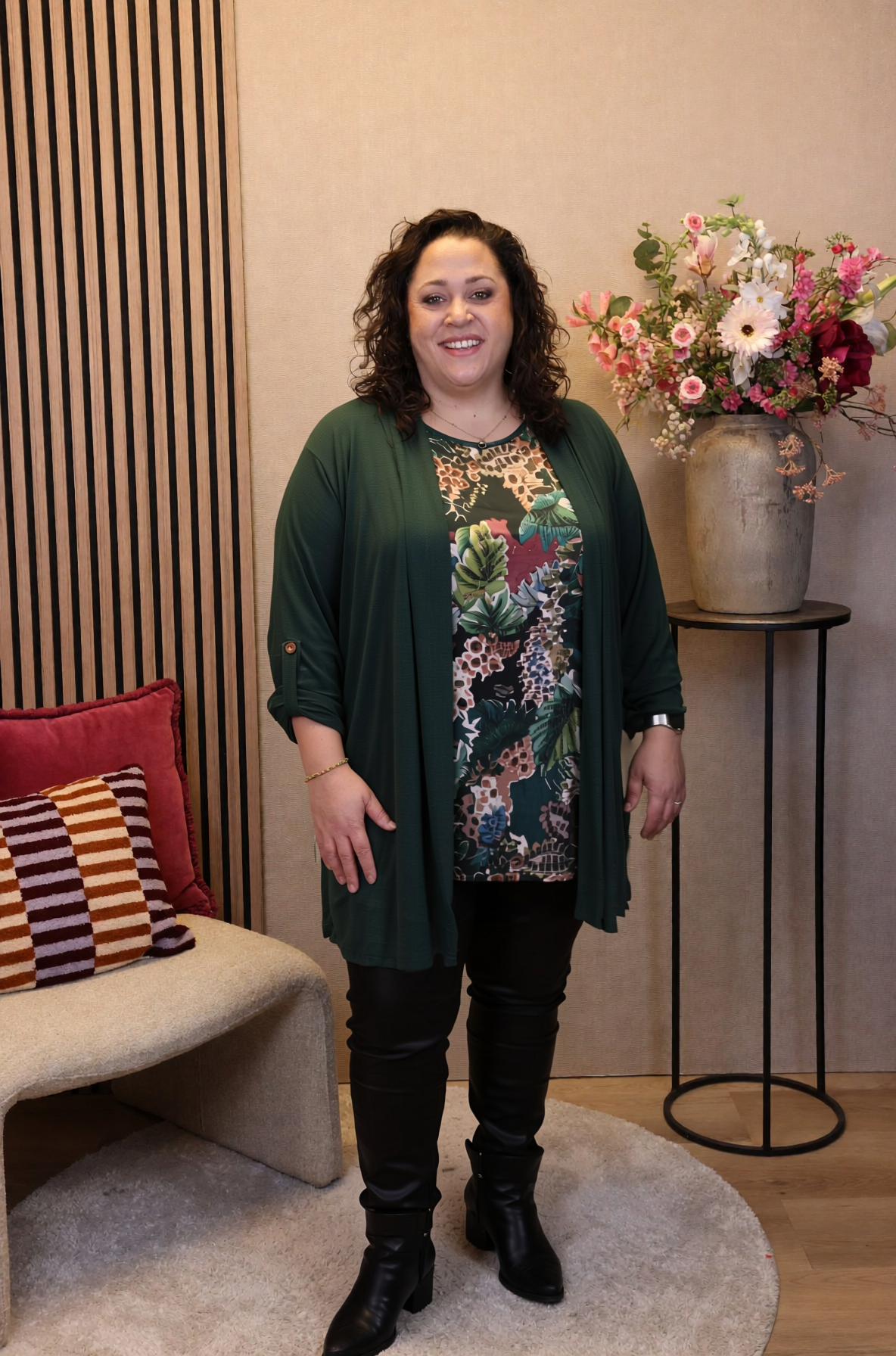 Nienke | Vest fles groen kort
