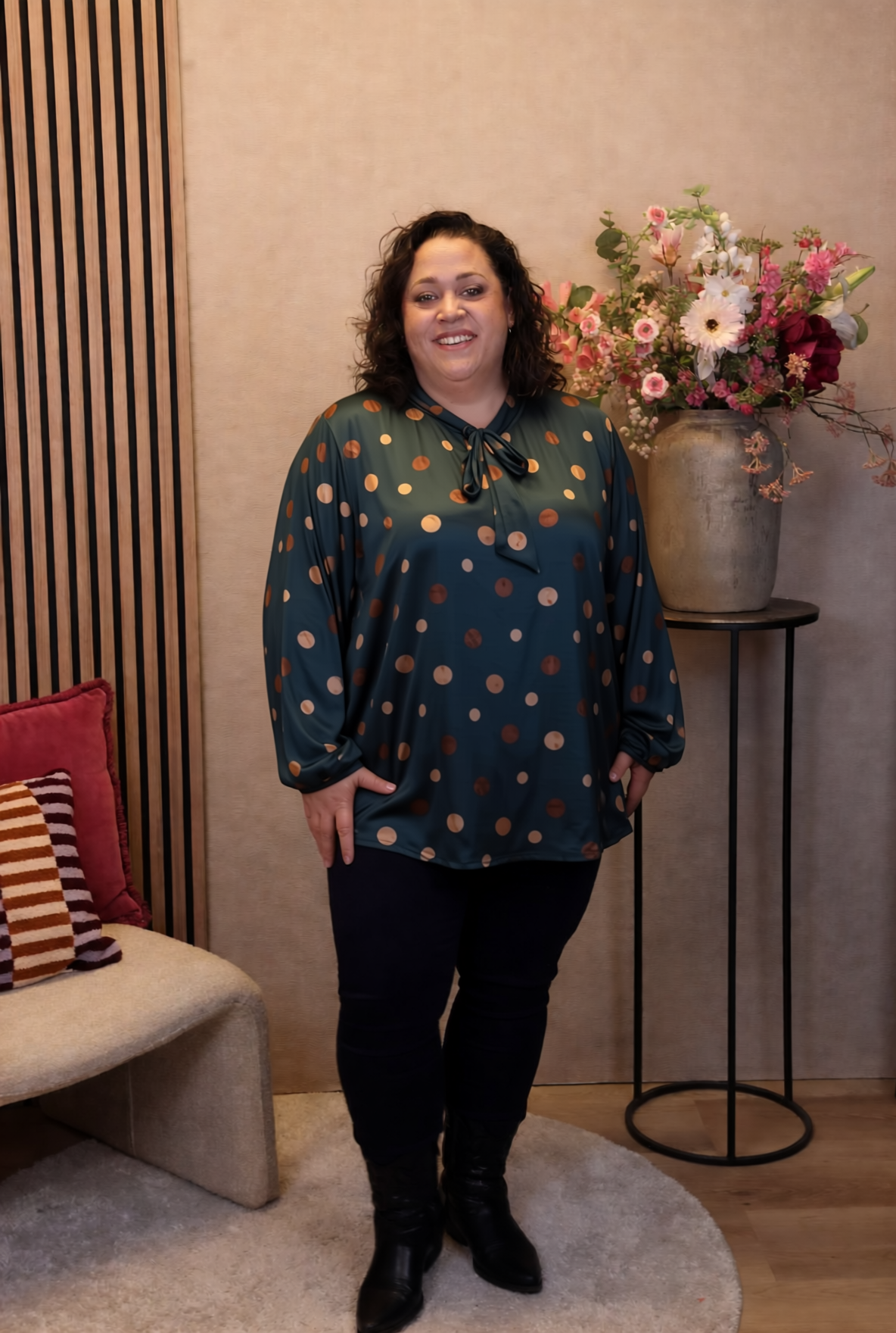 Nelora | Blouse blauw met strik