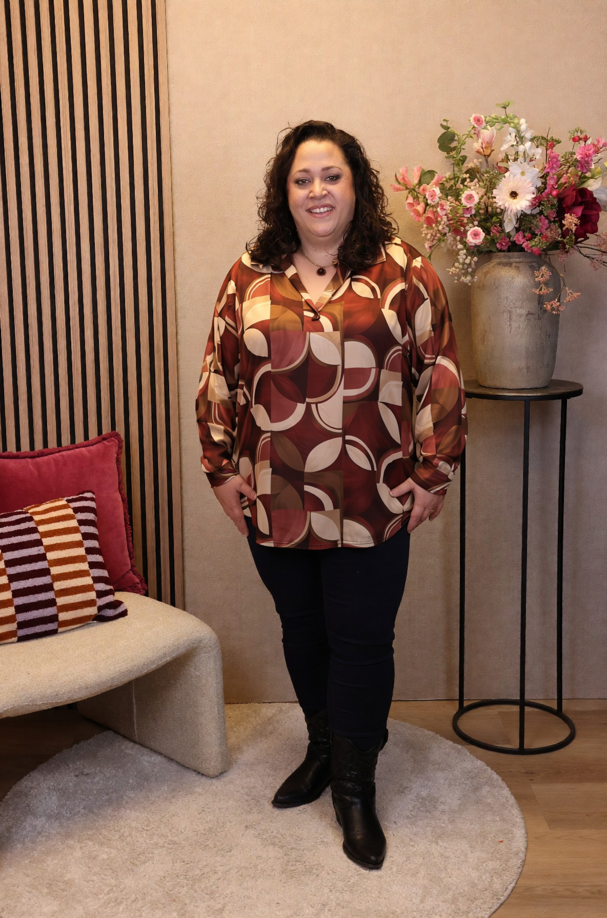 Imke | Blouse roze met kraagje