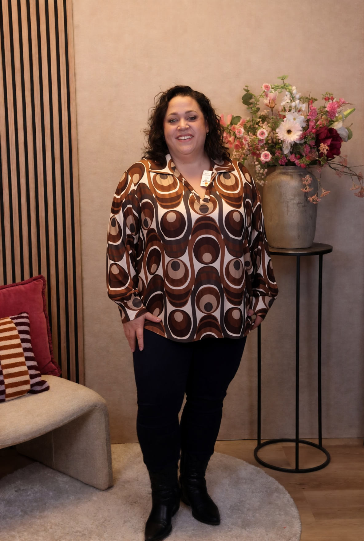Jolisa | Blouse oranje met kraagje