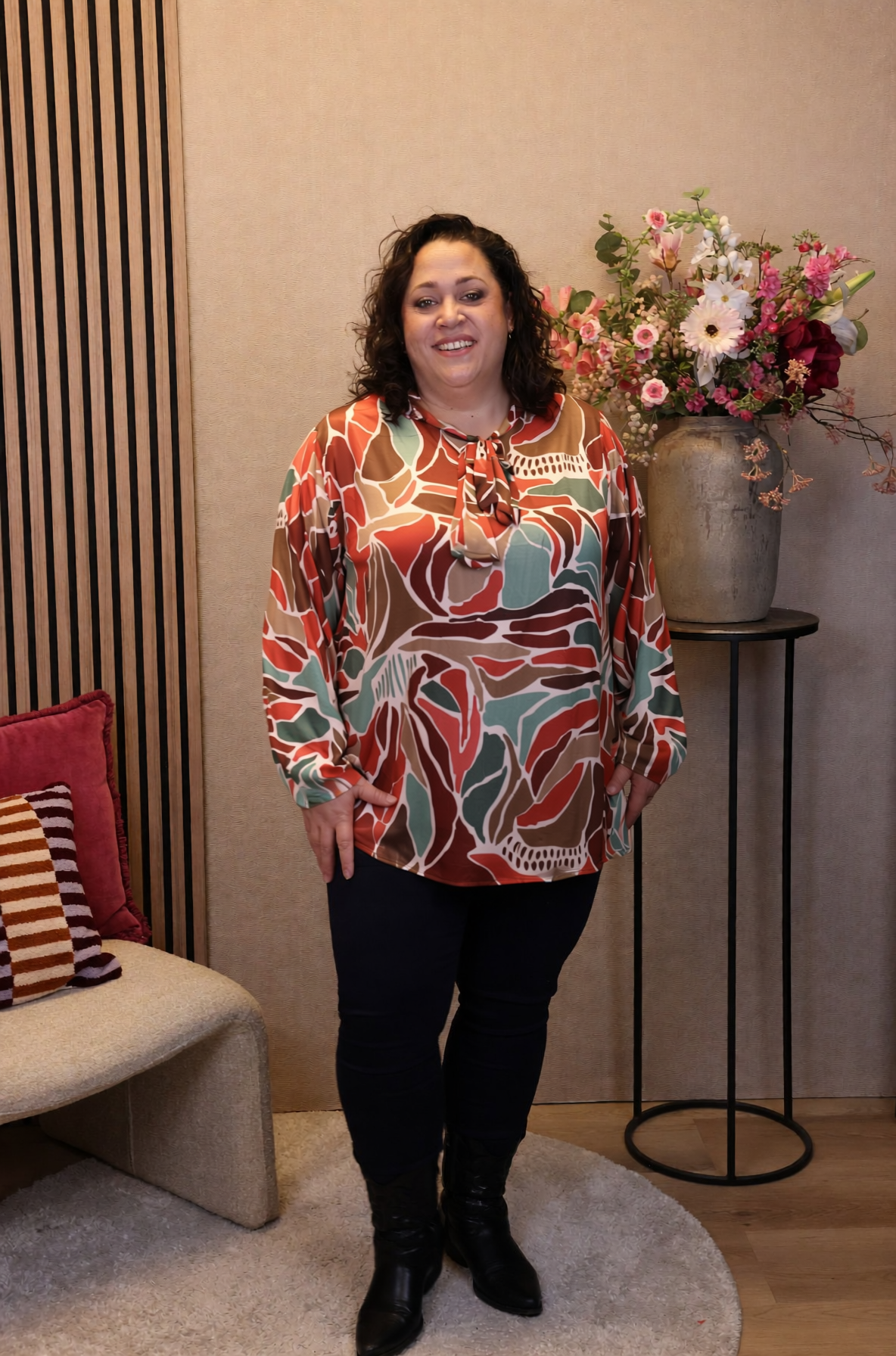 Nikki | Blouse rood met strik