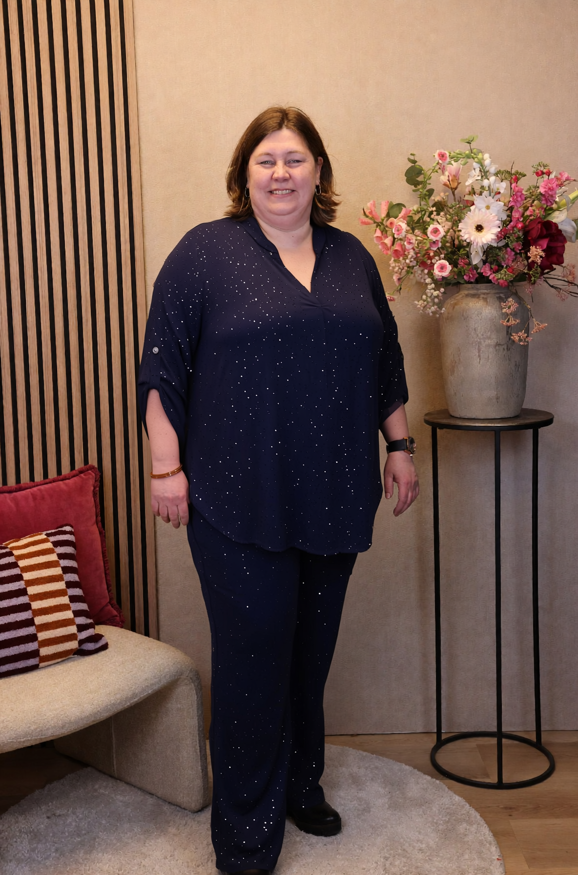 Aukje | Broek blauw met zakken